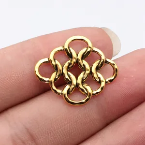 Vintage goldener hohler geometrischer Rautenanhänger-Verbinder für DIY-Schmuckherstellung