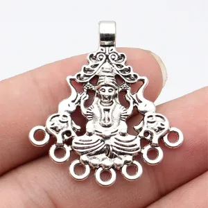 Vintage Zinc Alloy Shiva Deity Charm Multi Loop Links Jewelry Connector Antique Silver Gold Pendant For Handicraft Chandelier Crafting Making Accessory