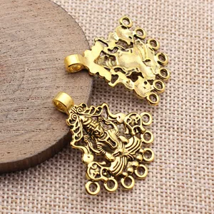 Antique gold Shiva deity pendant connector for DIY jewelry making