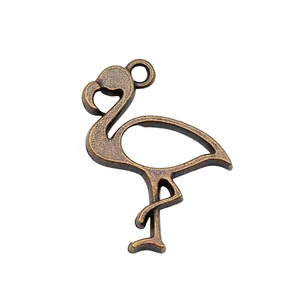 Ciondolo fenicottero in bronzo vintage per la creazione di gioielli fari 20x24mm