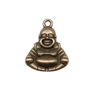 Pendentif Bouddha Maitreya en bronze antique pour bijoux DIY 20x16mm
