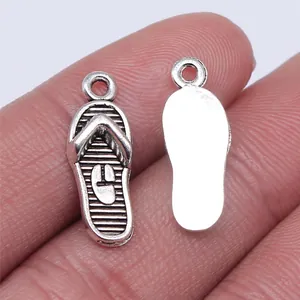 Vintage Antique Silver Metal Slipper Pendants For DIY Jewelry Making Bracelet Necklace Findings Craft Accessories
