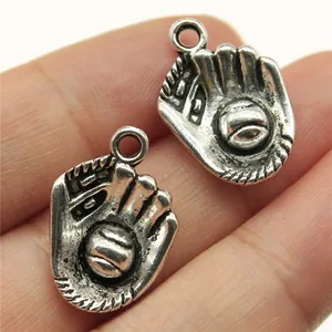 Pendentif Gant de Baseball en Alliage Antique pour Fabrication de Bijoux DIY Thème Sportif Accessoire 20x14mm Vintage
