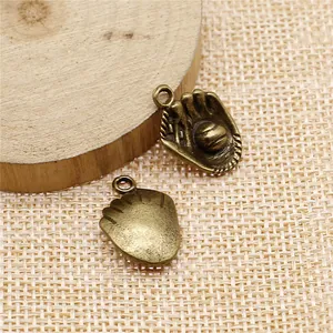 Pendentifs gants de baseball en bronze antique pour bijoux DIY, breloques sport 20x14mm
