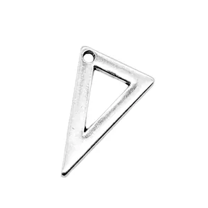 Pendentif en forme de règle en alliage de zinc argent antique vintage, 12x20mm