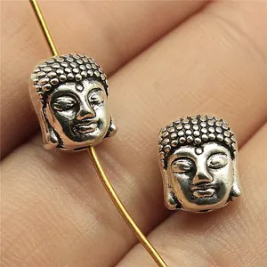 Antique Buddha Head Spacer Beads Zinc Alloy Metal Small Hole Beads For DIY Jewelry Making Bracelet Necklace Accessories