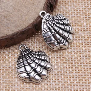 Antique silver alloy shell charm ocean animal pendant for DIY jewelry crafting accessories