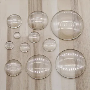 Clear Round Glass Cabochons Flat Back Dome For DIY Jewelry Making Findings Supplies Round Transparent Glass Tiles For Crafts