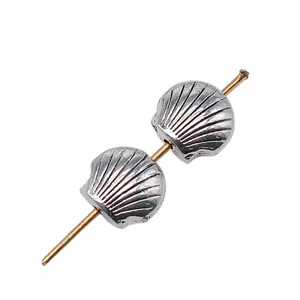 Antique silver shell-shaped small hole beads for DIY jewelry making accessories