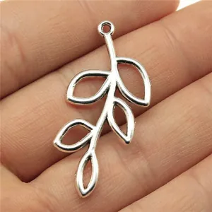 Vintage Alloy Tree Branch Leaf Charms Pendants For Jewelry Making Antique Metal Plant Pendant DIY Necklace Earrings Supplies
