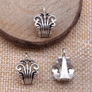 Antique silver 12x17mm decorative jewelry connector pendants for handmade DIY jewelry making