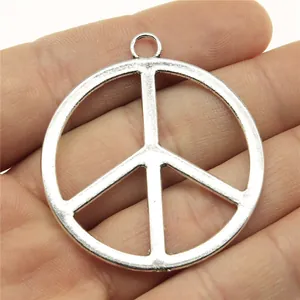 Vintage Legering Vredessymbool Hanger Rond Hol Charm Verguld Retro Metalen Sieraden Benodigdheden Voor DIY Ketting Oorbel Maken