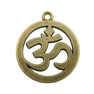Antiek bronzen 25mm Om hanger bedel voor DIY sieraden maken accessoires