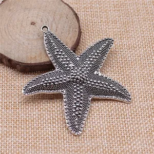 Große Vintage Legierung Seestern Anhänger Meer Stern Charms Für DIY Schmuckherstellung Antike Bronze Silber Gold Retro Marine Zubehör