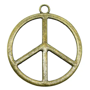Antiek bronzen 42mm vredessymbool hanger voor DIY sieraden maken