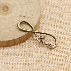 Vintage bronze infinity love symbol connector for DIY jewelry making craft 39x15mm