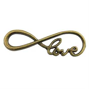 Vintage bronze infinity love symbol connector for DIY jewelry making 39x15mm
