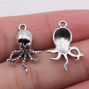 Antique Silver Octopus Pendant Sea Animal Charm For DIY Jewelry Making Findings Alloy Marine Theme Octopus Charms Accessory