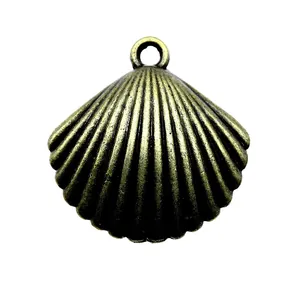 Pendentif coquillage vintage bronze 25x24mm pour la fabrication de bijoux DIY et artisanat