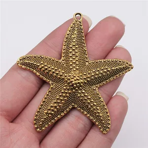 Großer 67x63mm Bronze-Seestern-Anhänger für DIY-Schmuckherstellung im Ozean-Stil