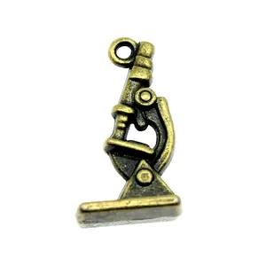 Antique bronze zinc alloy microscope pendant charm for DIY jewelry making 21x11mm
