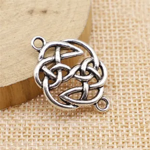 Connecteur nœud celtique argent antique pour bijoux DIY, breloque alliage 20x29mm