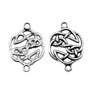 Connecteurs métalliques nœud celtique argent antique pour création bijoux DIY 20x29mm