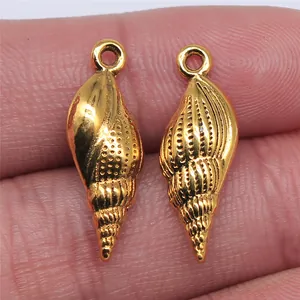Pendentifs en forme de conque dorée vintage pour accessoires de fabrication de bijoux DIY