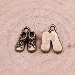 Antique bronze sneaker shoe charms for DIY jewelry making 14x10mm