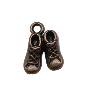 14x10mm vintage bronze small shoe pendant charm for DIY jewelry making and crafts
