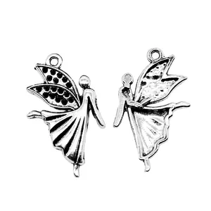 Lot de breloques ange et fée en argent antique pour accessoires et pendentifs bijoux DIY