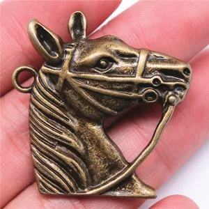 Antiker Bronze-Legierungs-Pferdekopf-Anhänger für DIY-Schmuck