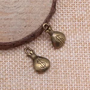 Antik-Bronze Geldsack Charm Anhänger 17x10mm für DIY Schmuckherstellung Zubehör