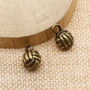Antique bronze 10mm volleyball pendant charms for DIY sports themed jewelry making