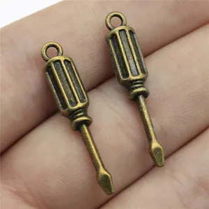 Ciondoli cacciavite in bronzo vintage per gioielli fai da te 31x6mm