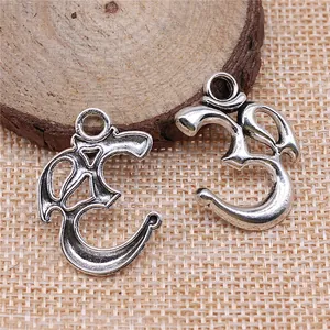 Breloques spirituelles symbole Om en alliage d'argent vintage pour bijoux DIY