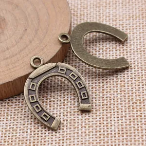Vintage bronze horseshoe charms 30x24mm for DIY jewelry making and craft projects