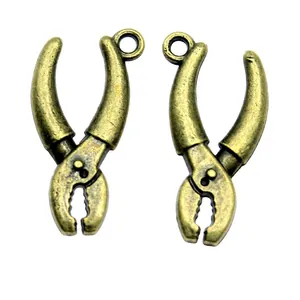Antique bronze plier shape pendants for DIY handmade jewelry making 25x12mm charms