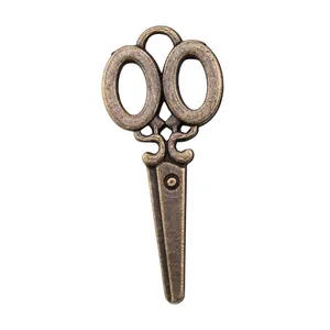 Antique bronze alloy scissor charm pendant for DIY handmade jewelry making 34x15mm