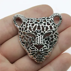 Retro Alloy Leopard Head Pendant For DIY Jewelry Making Vintage Animal Charm Findings For Necklace Bracelet Handcrafted Accessory
