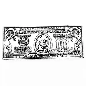 Detailed antique silver retro alloy charm featuring 100 US dollar bill design for DIY jewelry