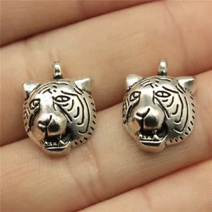 Antique Silver Tiger Head Alloy Pendant Charms For DIY Jewelry Making Accessories Retro Animal Design Metal Findings For Necklace Crafts