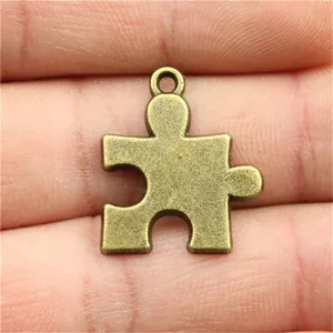Puzzle-Anhänger aus Zinklegierung in Antik-Bronze für Schmuckherstellung