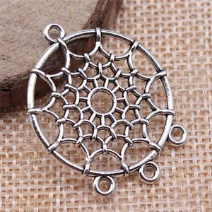 Antieke zilveren dromenvanger sieraden connector bedel voor handgemaakte oorbellen