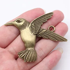 Antique bronze hummingbird bird pendant for DIY jewelry making handmade accessories