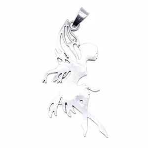 Pendentif fée danseuse en alliage argent antique pour bijoux DIY 91x42mm