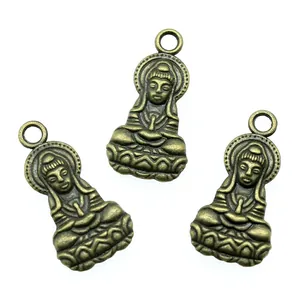 Antike Guanyin Buddha Anhänger aus Bronze für die DIY Schmuckherstellung und Basteln