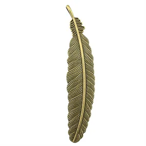 Großer Vintage Bronze Federanhänger 106mm Metallfeder Anhänger für DIY Schmuckbau