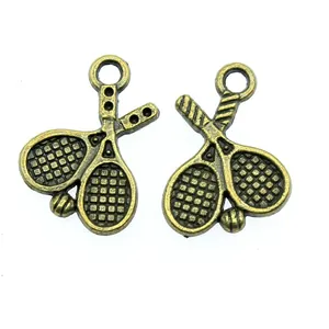 Mooie antieke bronzen tennisracket hangers voor het maken van eigen DIY-sieraden