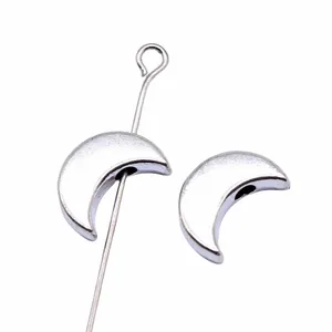 Perle a forma di luna crescente in lega di zinco 12x8mm per la creazione di gioielli